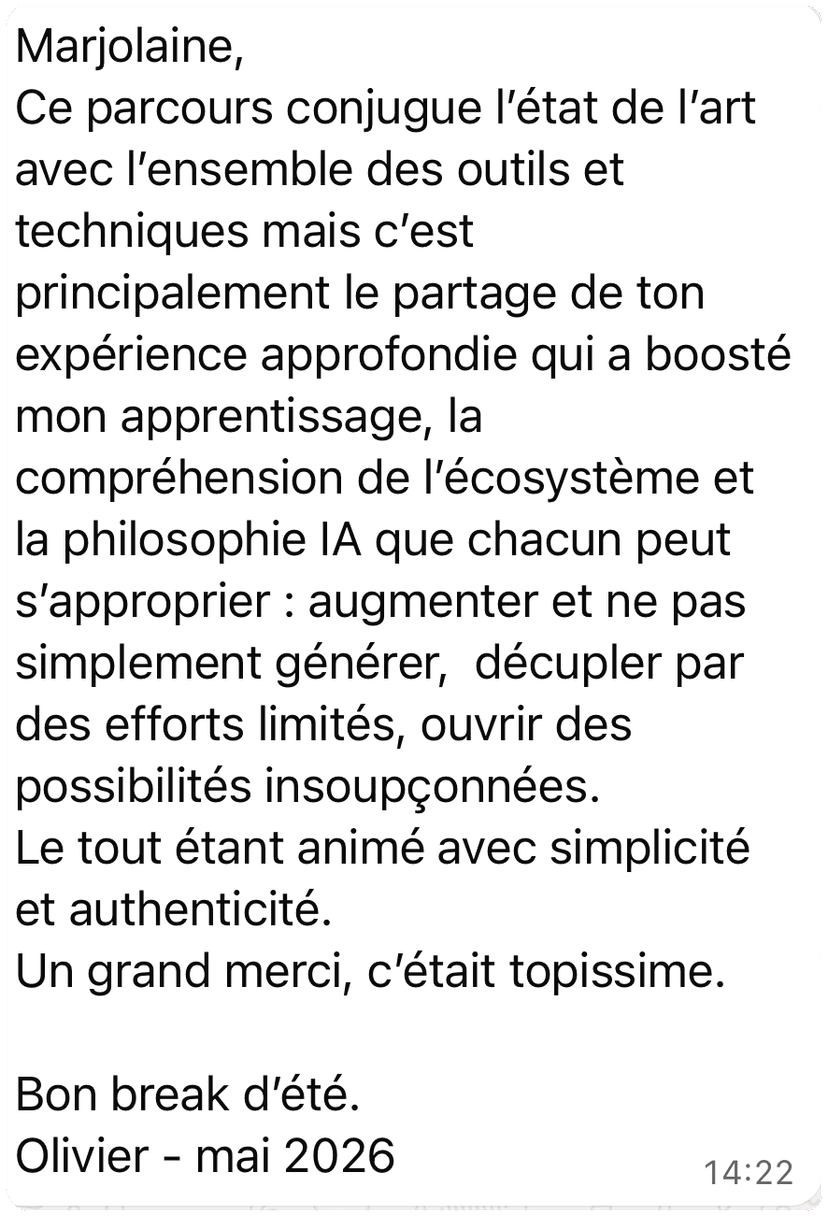 Témoignage WhatsApp — c'était topissime