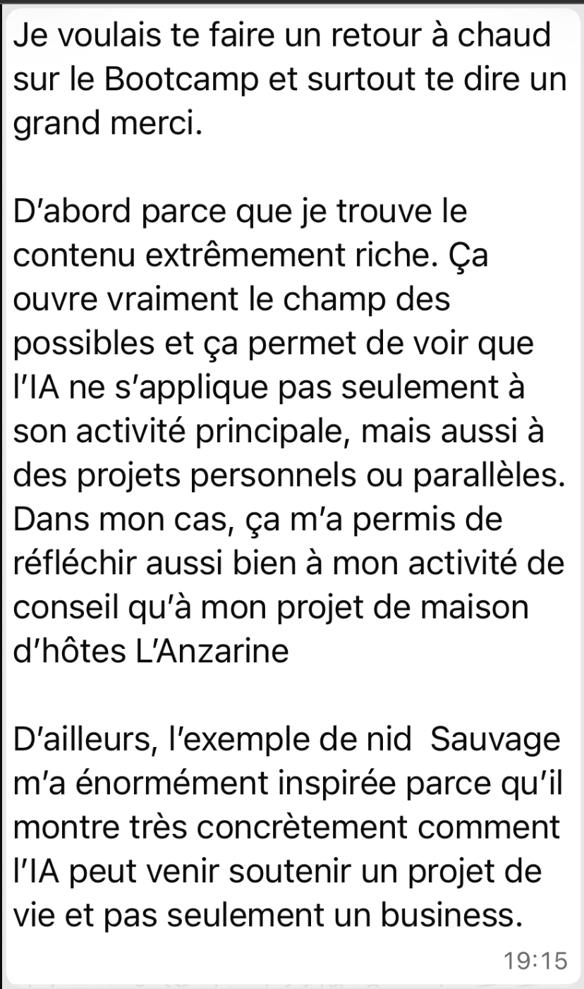 Témoignage WhatsApp — un retour à chaud sur le bootcamp